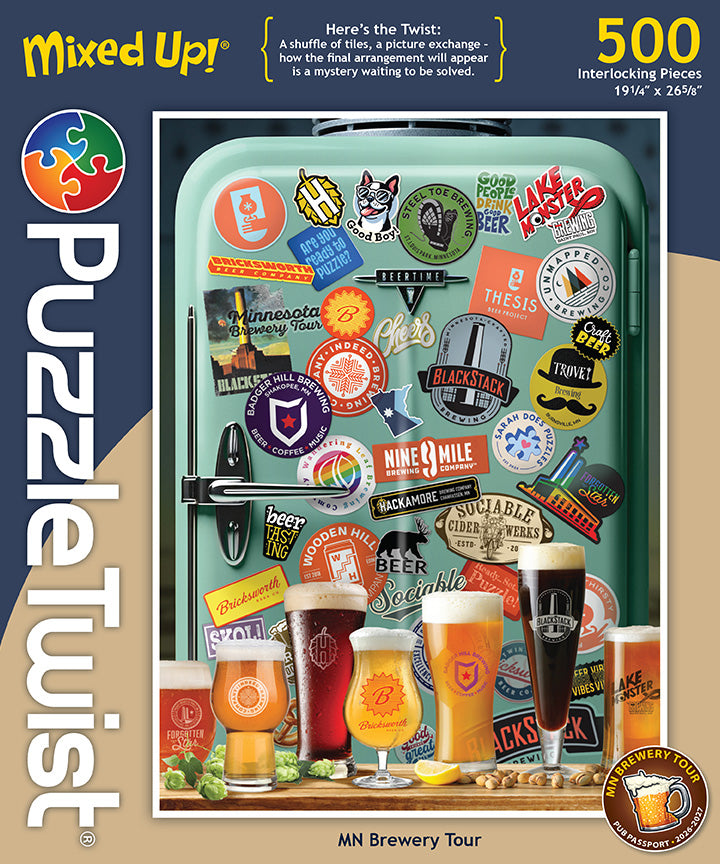 NEW RELEASE Custom PuzzleTwist Created by Sarah Does Puzzles: MN Brewery Tour - 500 Pieces